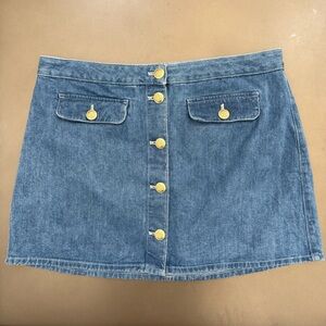J. Crew Denim Button-Front Skirt - Size 14